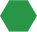 Formă hexagonală verde solidă.